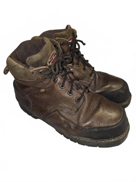 Iron Age Brown Leather Lace-Up Work Boots Men\'s 10.5M IA0163
